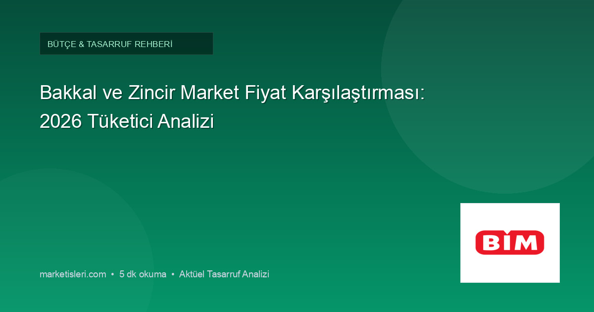 Bakkal ve Zincir Market Fiyat Karşılaştırması: 2026 Tüketici Analizi