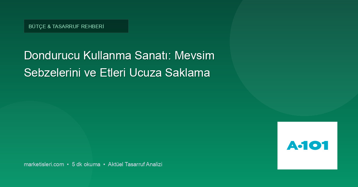 Dondurucu Kullanma Sanatı: Mevsim Sebzelerini ve Etleri Ucuza Saklama