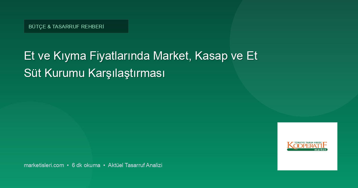 Et ve Kıyma Fiyatlarında Market, Kasap ve Et Süt Kurumu Karşılaştırması