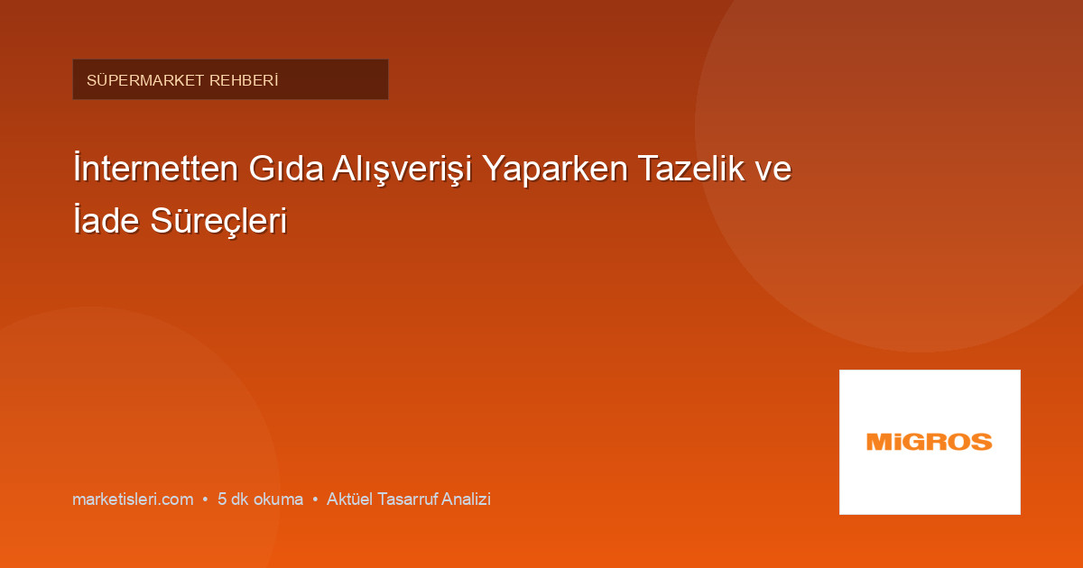İnternetten Gıda Alışverişi Yaparken Tazelik ve İade Süreçleri
