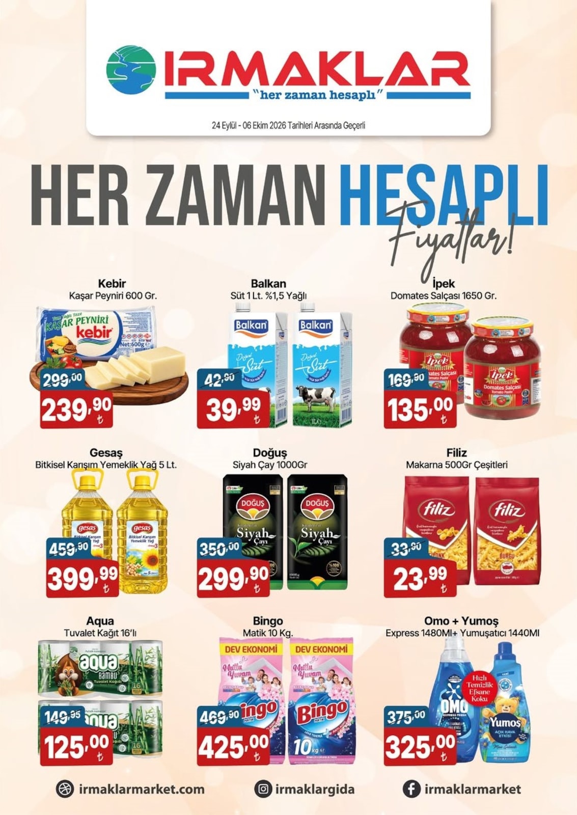 Irmaklar Market 24 Eylül 2026 İndirim Broşürü