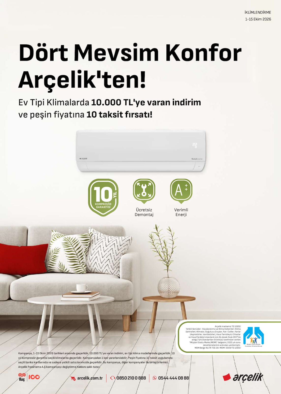 Arçelik 1 Ekim 2026 İklimlendirme Broşürü