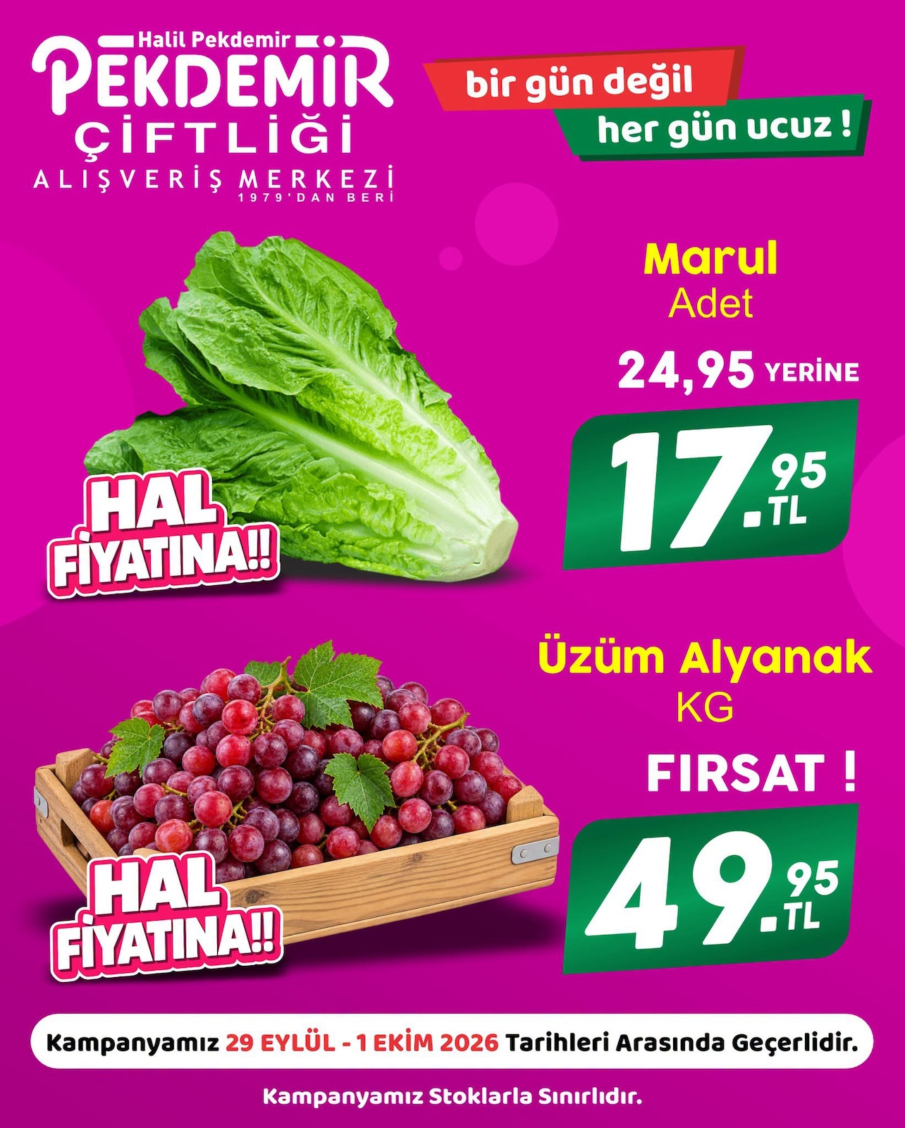 Pekdemir Market 29 Eylül 2026 Manav İndirimleri