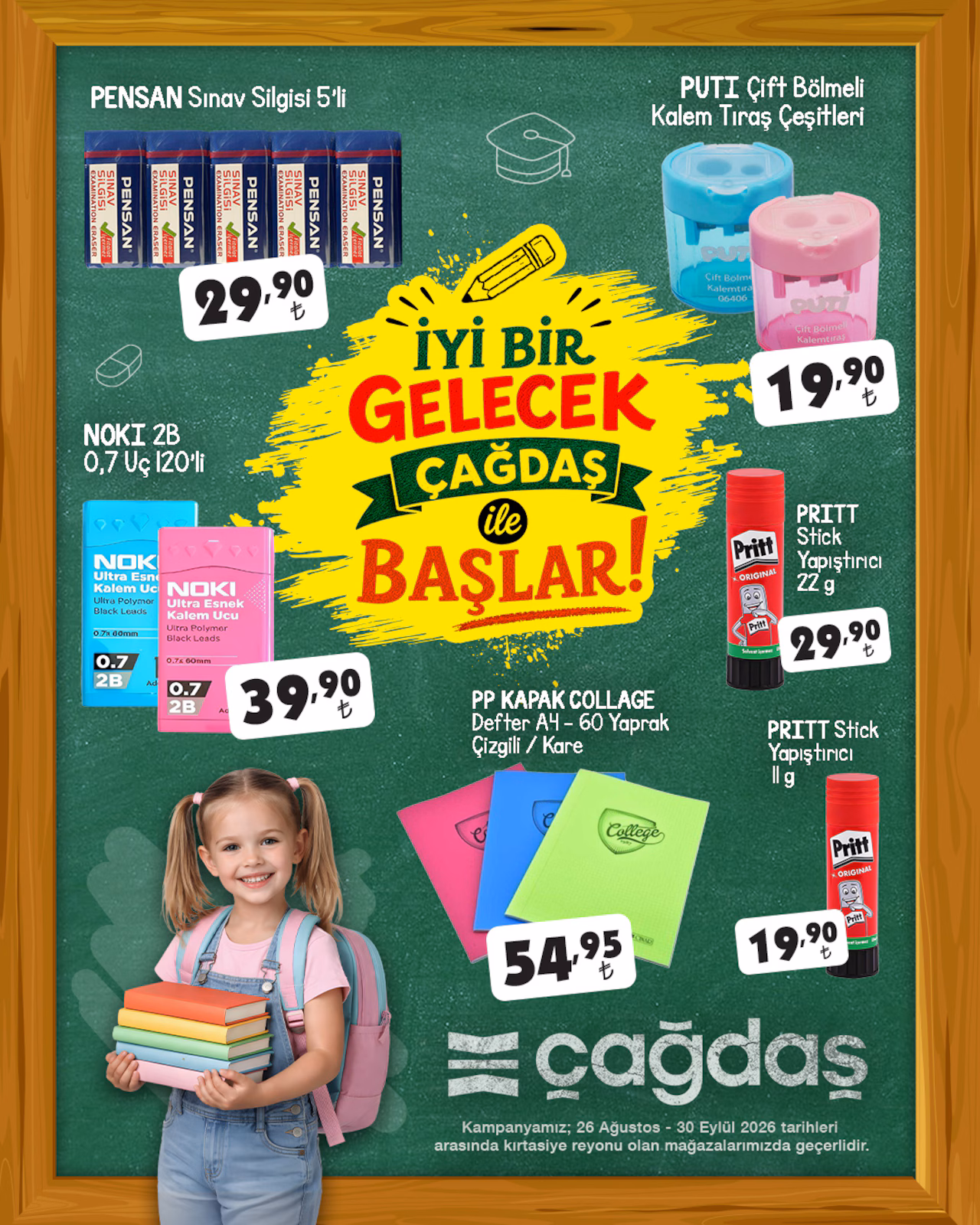 Çağdaş Market 26 Ağustos 2026 Okul Alışverişi