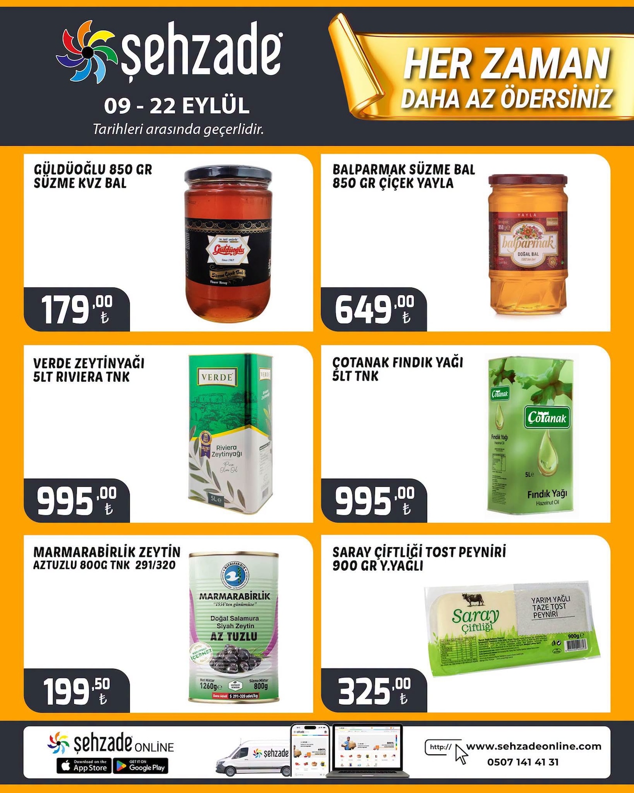 Şehzade Market 9 Eylül 2026 İndirim Broşürü