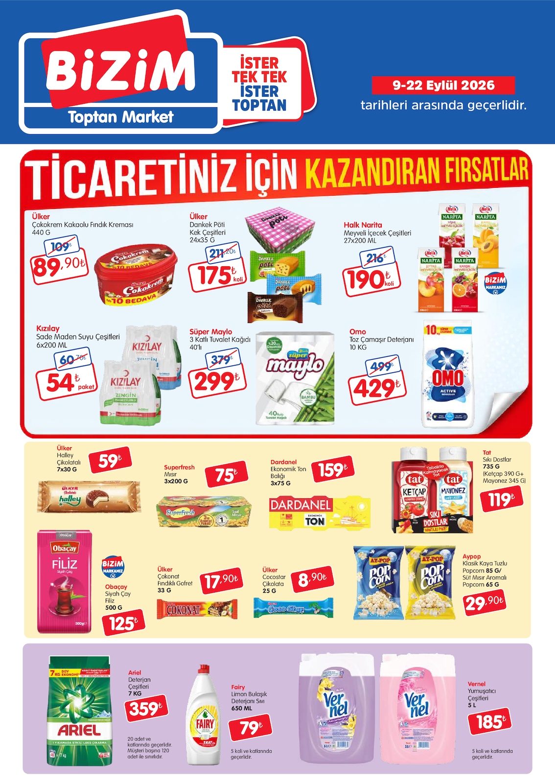 Bizim Toptan 9 Eylül 2026 İndirimli Ürünler