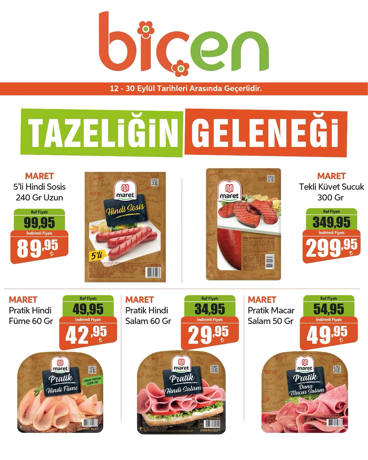 Biçen Market 12 Eylül 2026 İndirim Broşürü