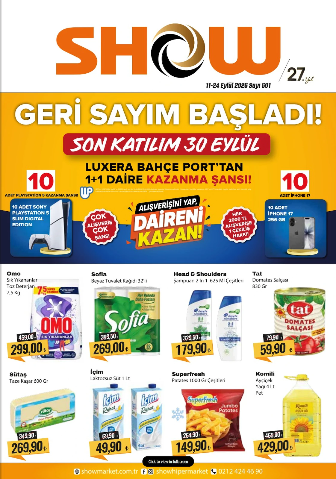 Show Hipermarket 11 Eylül 2026 İndirim Broşürü