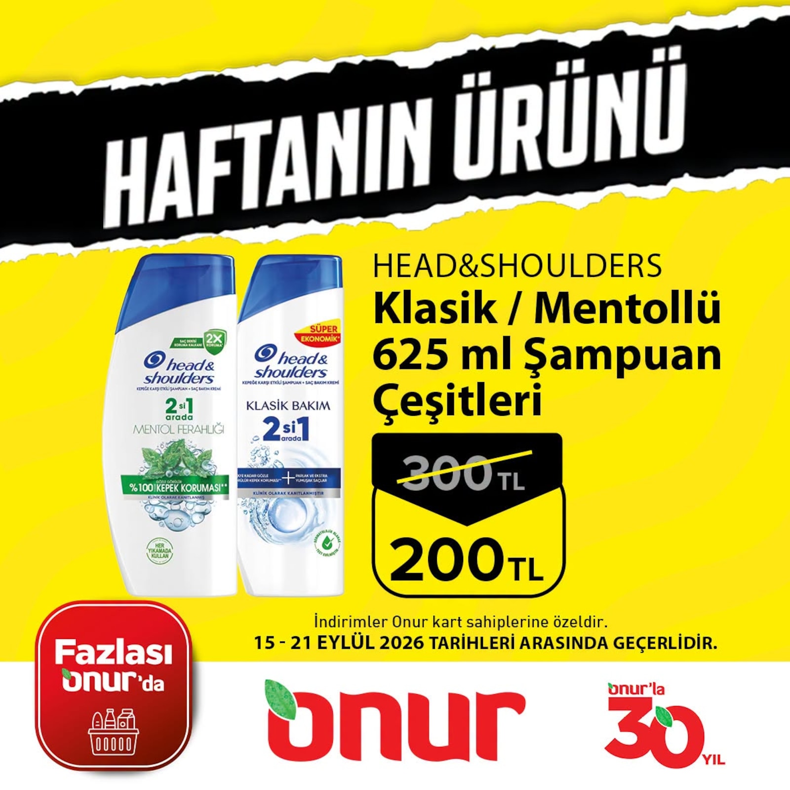 Onur Market 15 Eylül 2026 Haftanın Ürünü