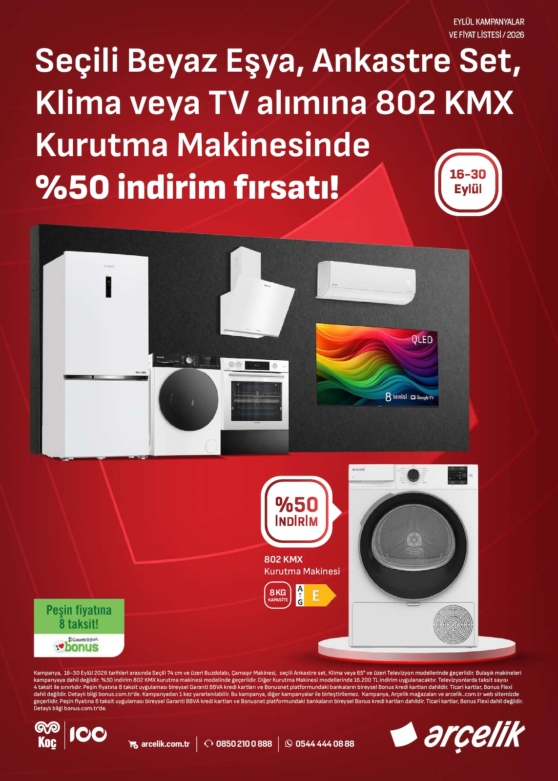 Arçelik 16 Eylül 2026 Kampanyalı Ürünler