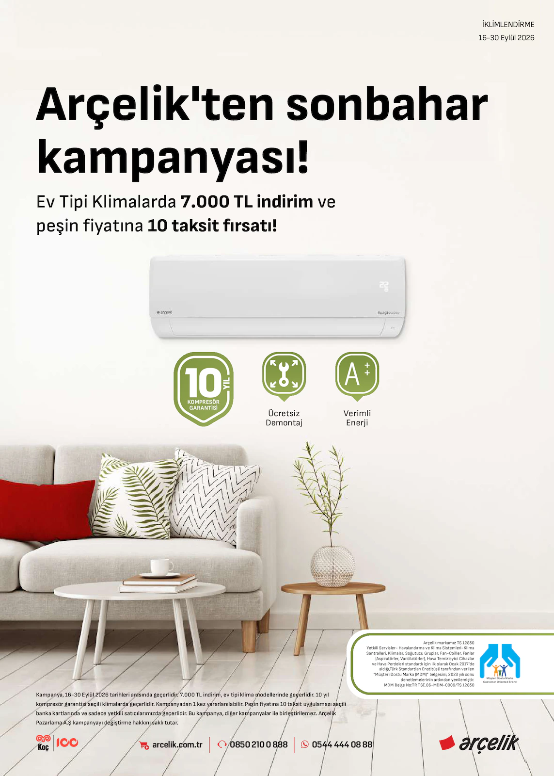 Arçelik 16 Eylül 2026 İklimlendirme Broşürü