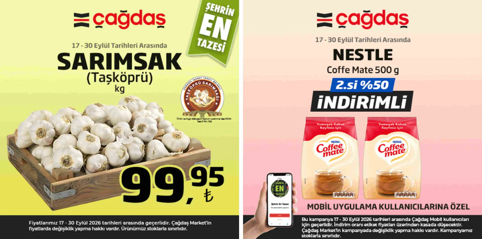 Çağdaş Market 17 Eylül 2026 İndirim Broşürü