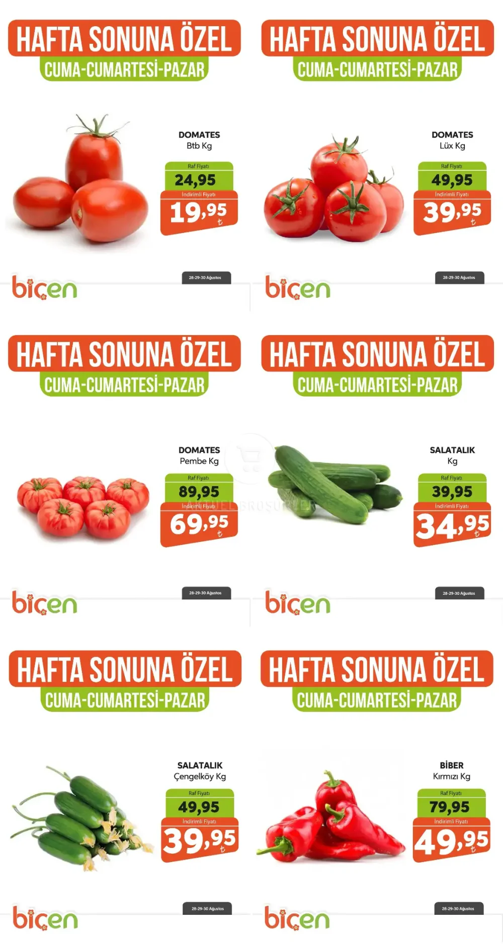 Biçen Market Hafta Sonuna Özel Fırsat Ürünleri Broşürü