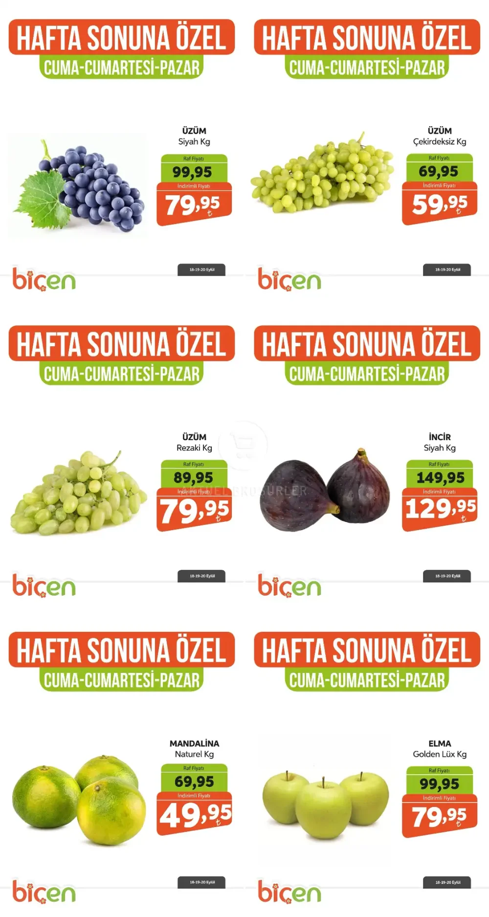 Biçen Market Hafta Sonuna Özel Meyve ve Sebze Reyonu Fırsatları