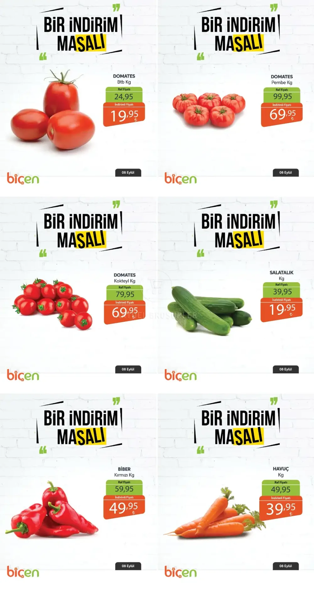 Biçen Market Salı Günü Meyve ve Sebze Reyonu Fırsatları