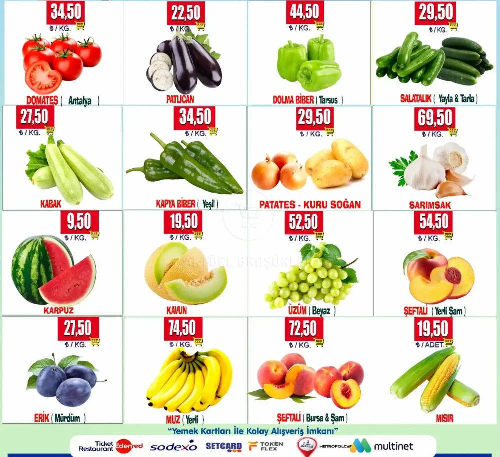 Çarşı Market Bugüne Özel Meyve ve Sebze Reyonu Fırsatları