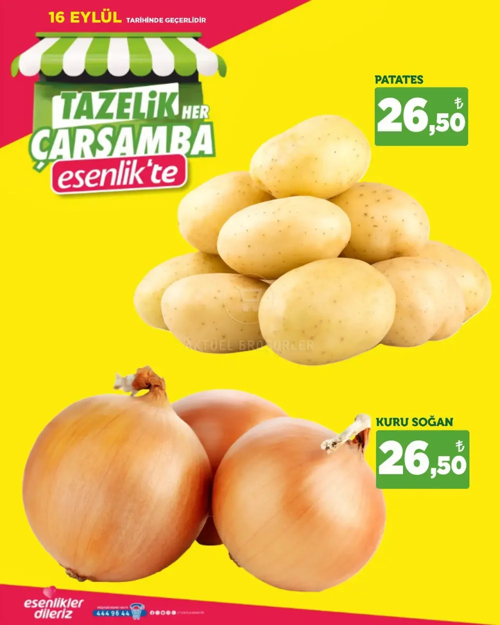 Esenlik Market Çarşamba Günü Meyve ve Sebze Reyonu Fırsatları