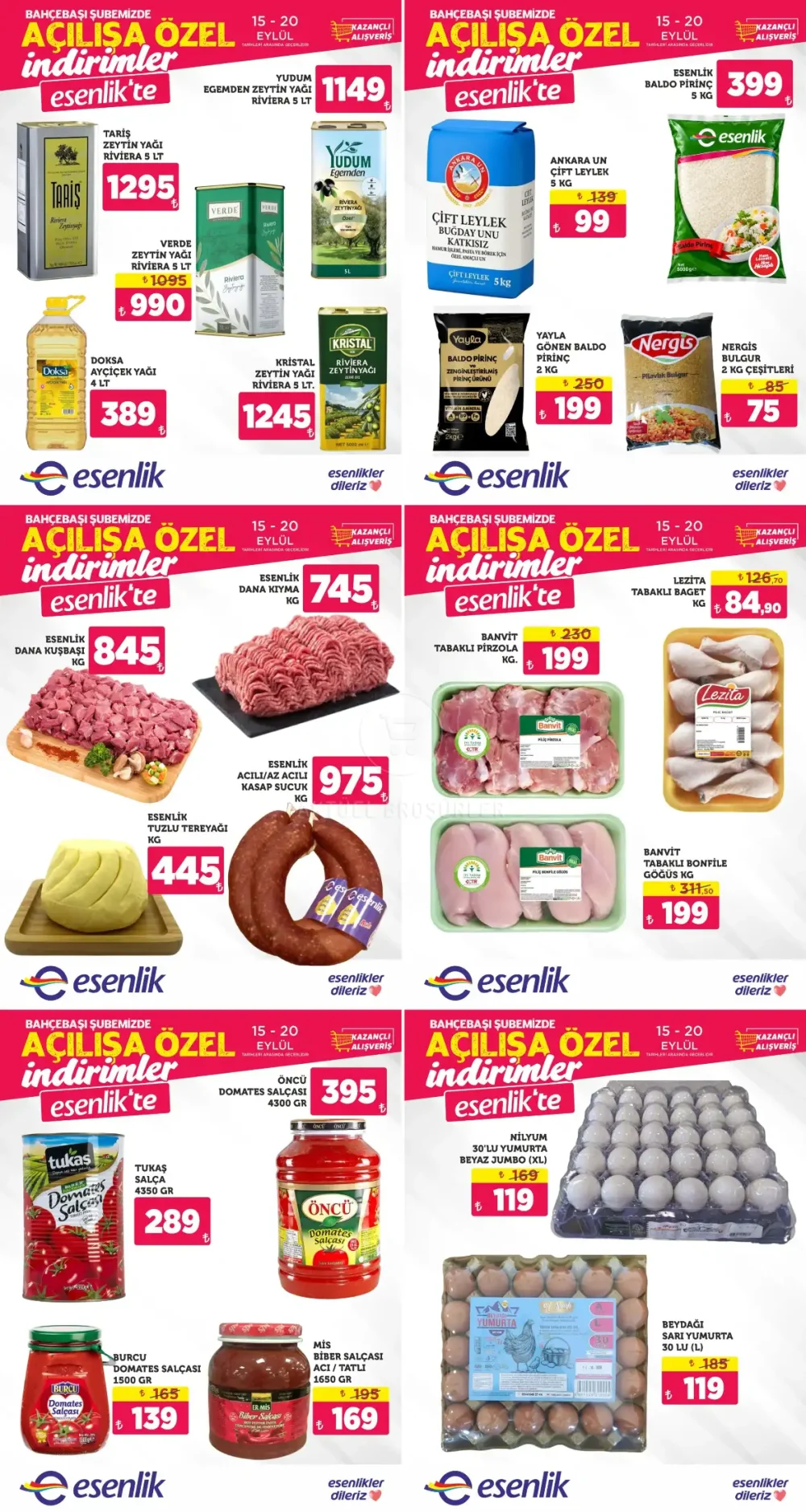 Esenlik Market Yeni Açılan Bahçebaşı Şubesinde Geçerli İndirim Broşürü