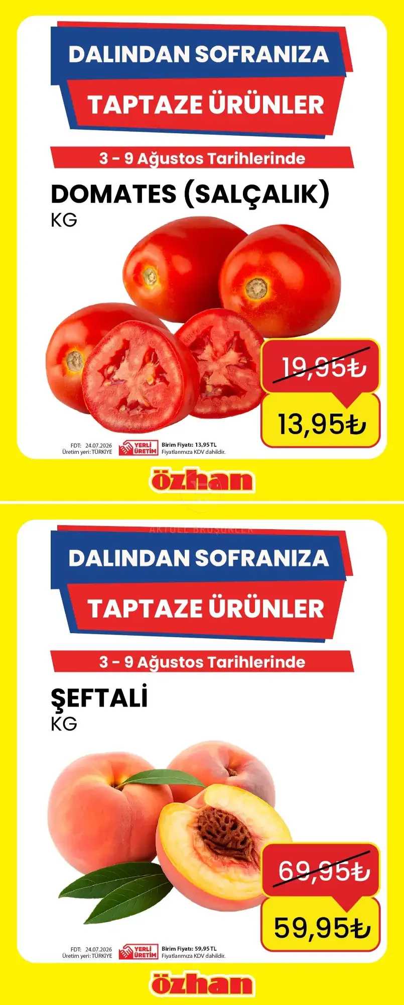 Özhan Marketler Meyve ve Sebze İndirimleri
