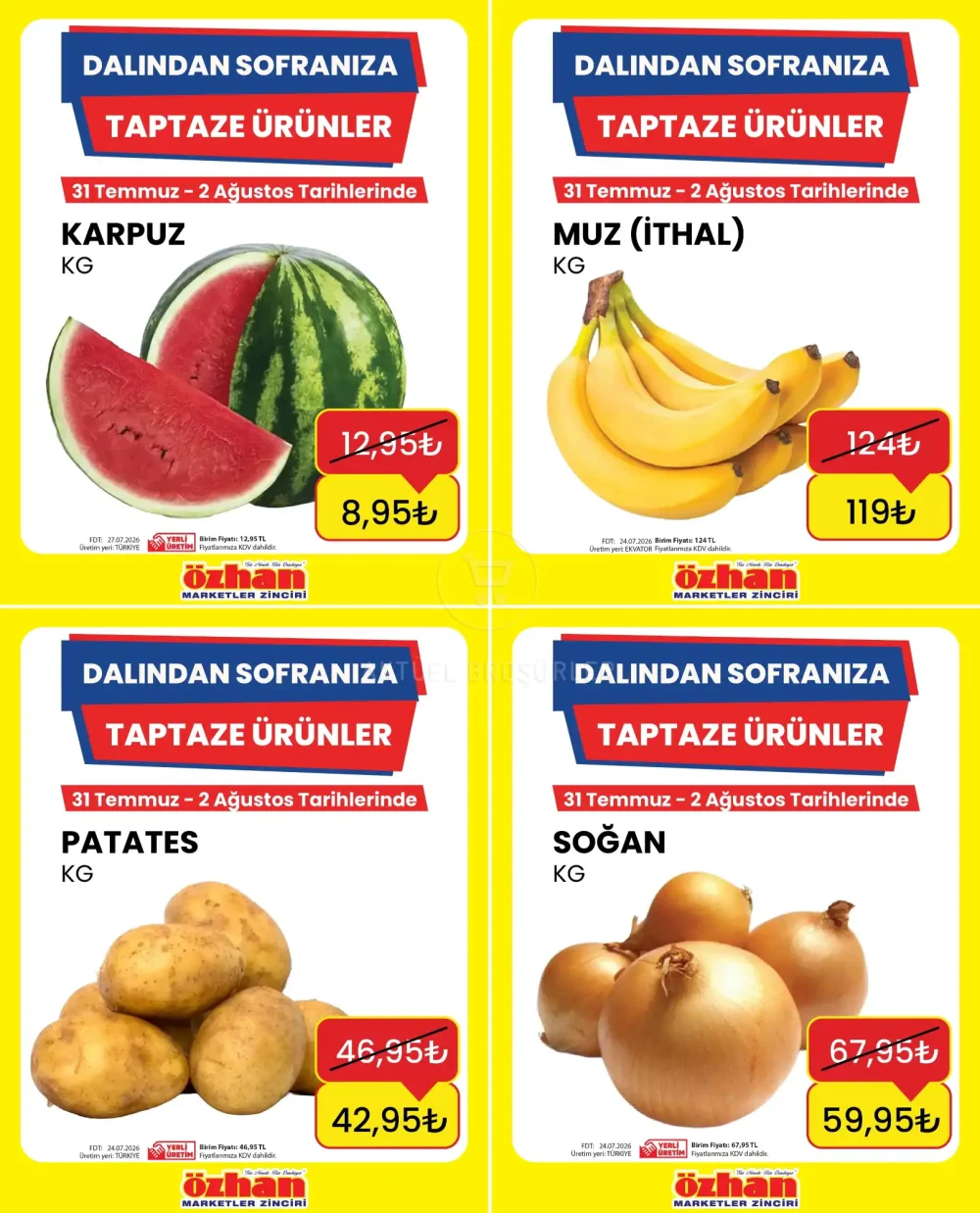 Özhan Marketler Hafta Sonuna Özel Meyve ve Sebze Reyonu Fırsatları