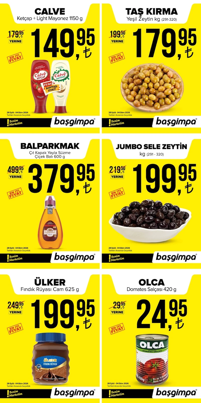 Başgimpa Market - İndirim Broşürü 28 Eylül - 04 Ekim 2026
