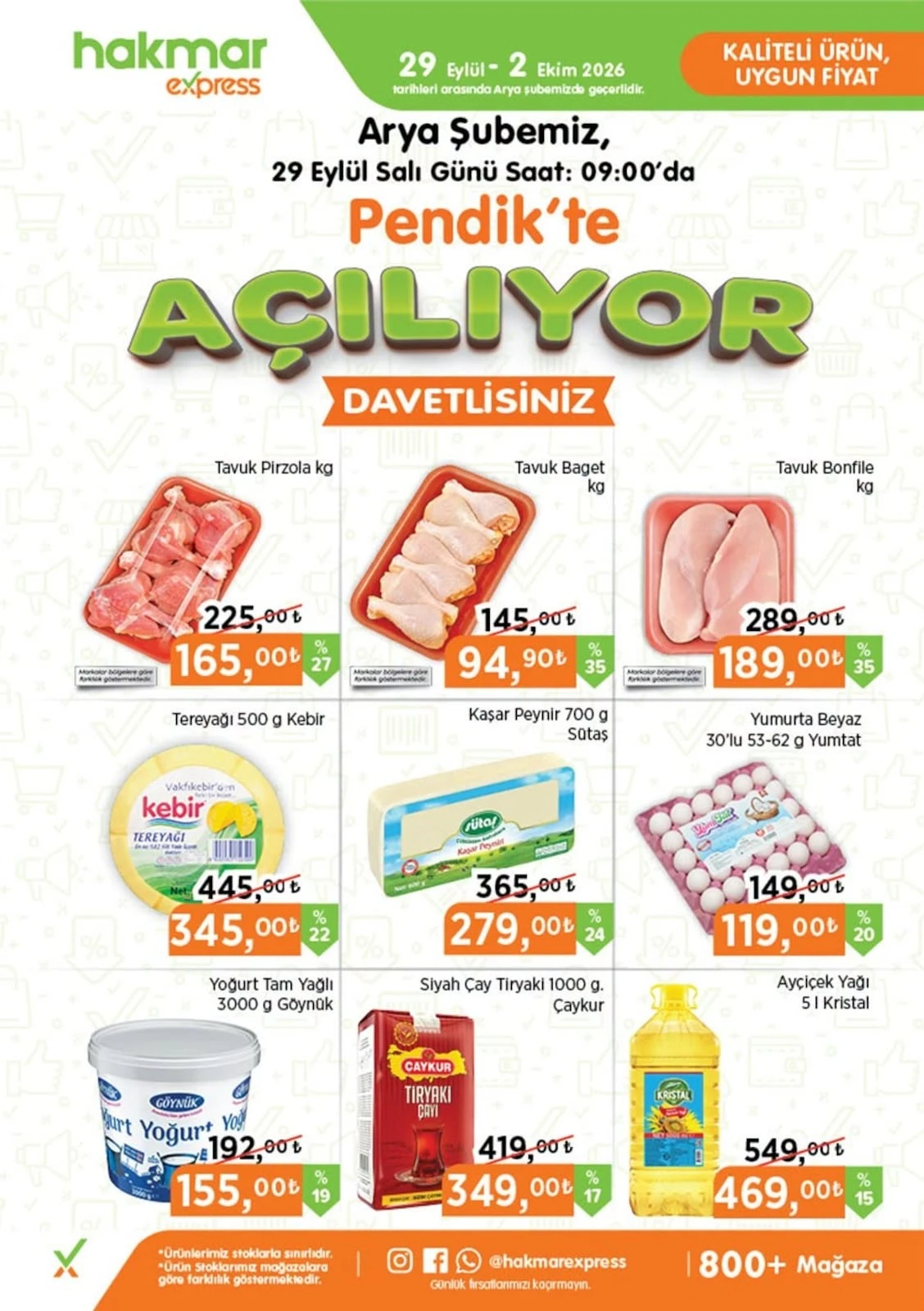 Hakmar Express - Pendik/Arya Mağazası Açılış İndirim Broşürü 29 Eylül - 02 Ekim 2026