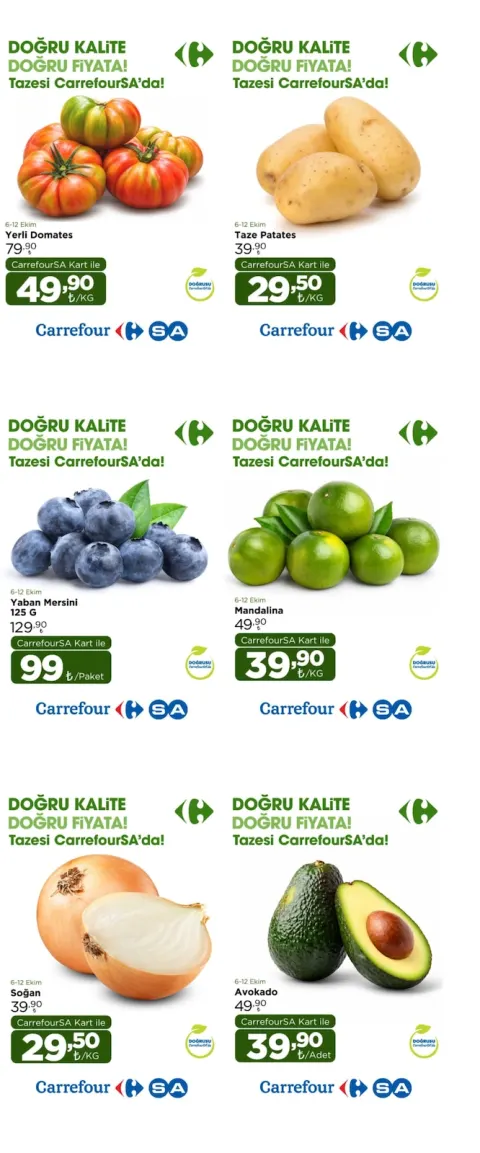 CarrefourSA 6 Ekim 2026 Manav İndirim Broşürü