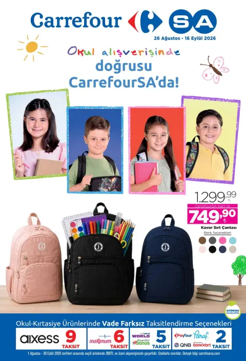 CarrefourSA 26 Ağustos 2026 Okul Alışverişi