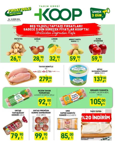 Tarım Kredi Kooperatif - Hafta Sonu İndirim Broşürü 24 - 26 Ekim 2026