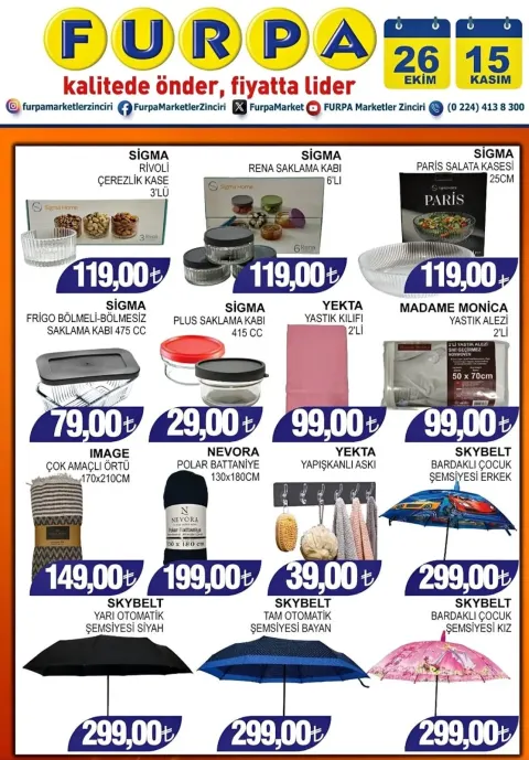 Furpa Market - İndirimli Ürünler 26 Ekim - 15 Kasım 2026