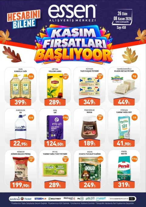Essen - İndirim Broşürü 26 Ekim - 08 Kasım 2026